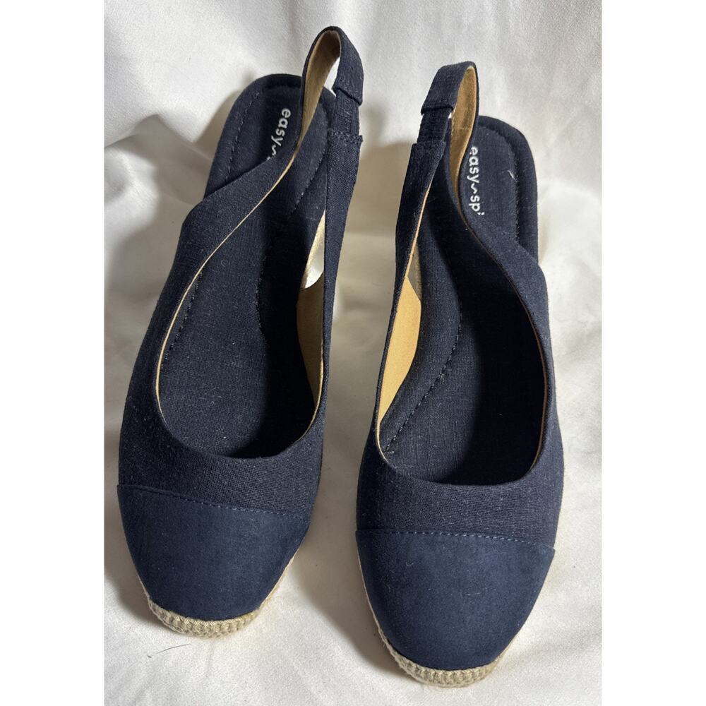 Easy Spirit Womens Margie Dark Blue Slingback Sandals Size 9.5 W NWT NEW